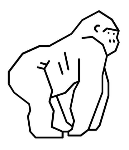 Western Lowland Gorilla Coloring Page